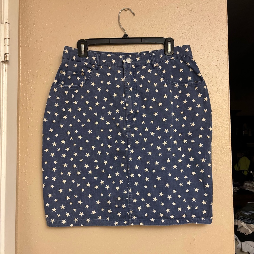 Blue Star Patterned Skirt